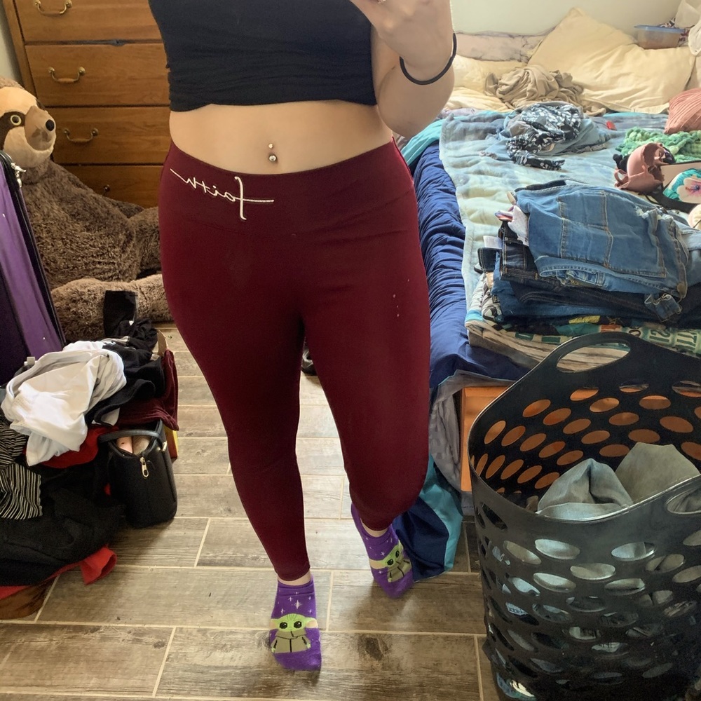 Red leggings